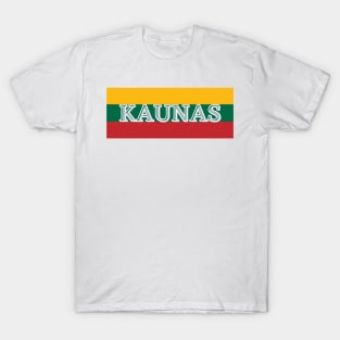 Kaunas City in Lithuania Flag Color Stripes T-Shirt